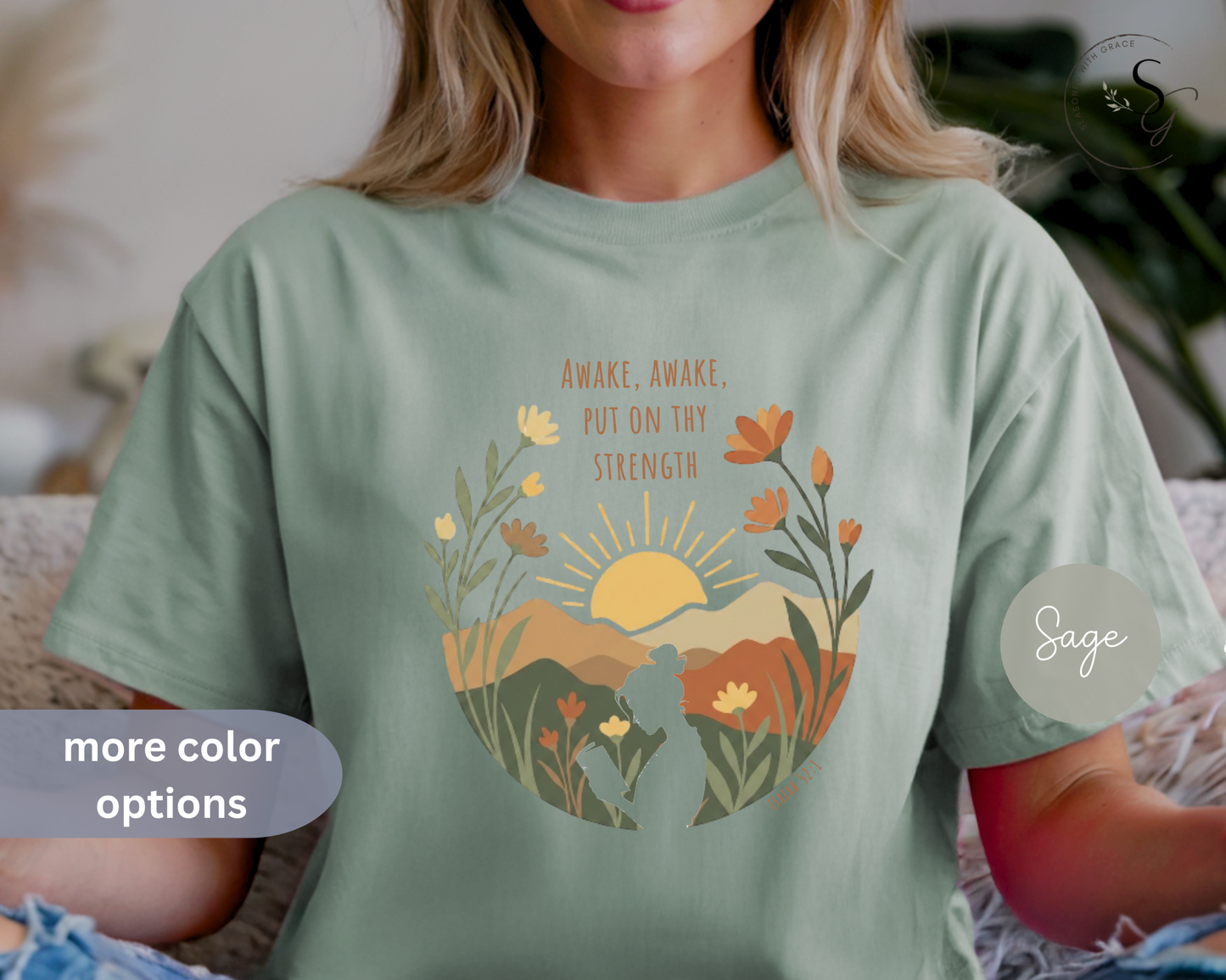 Awake, awake, put on the strength| KJV |christian Short Sleeve Tee