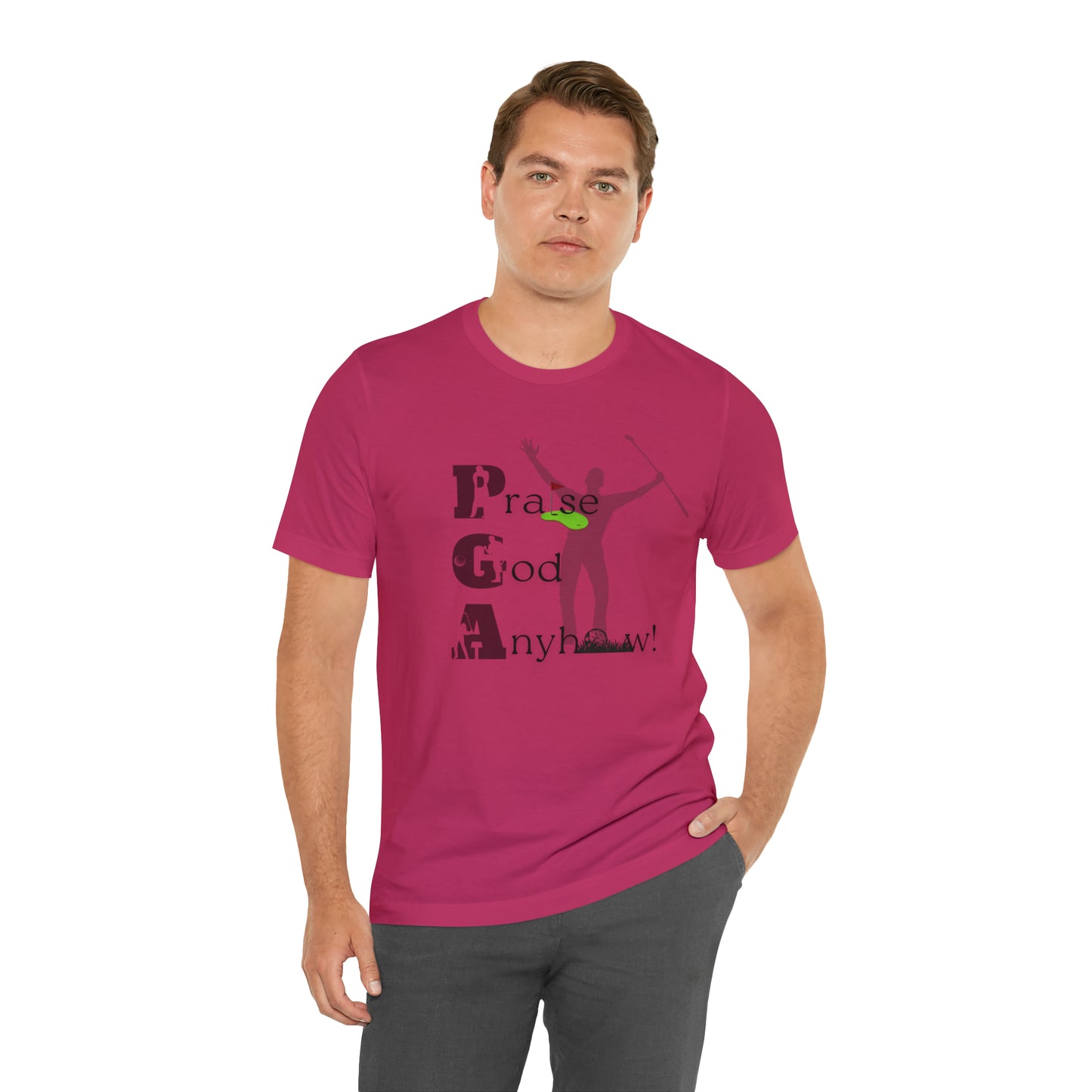 Praise God anyhow! Christian golf shirt