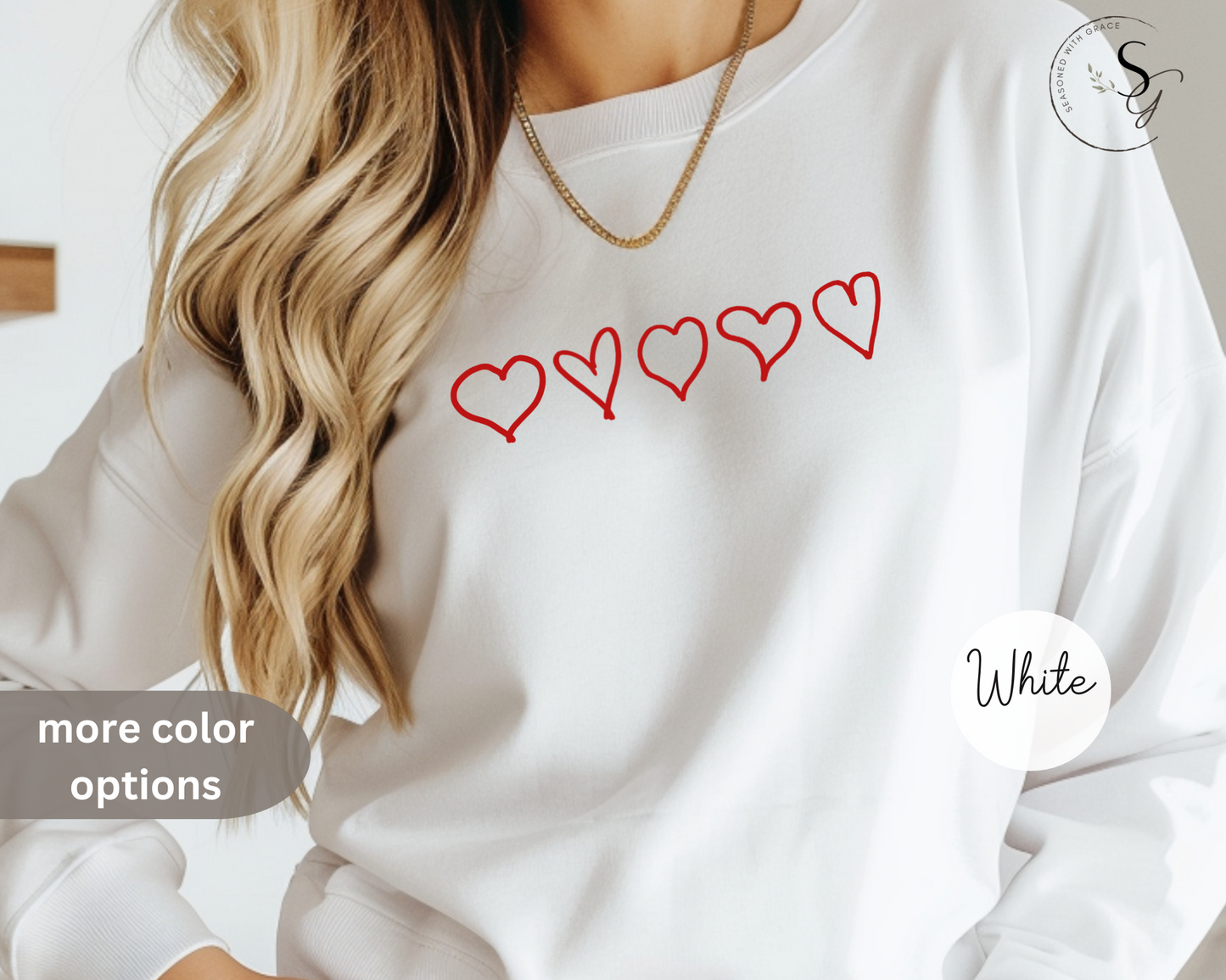 Lane Seven | custom, hand drawn, birth order hearts | sweatshirt
