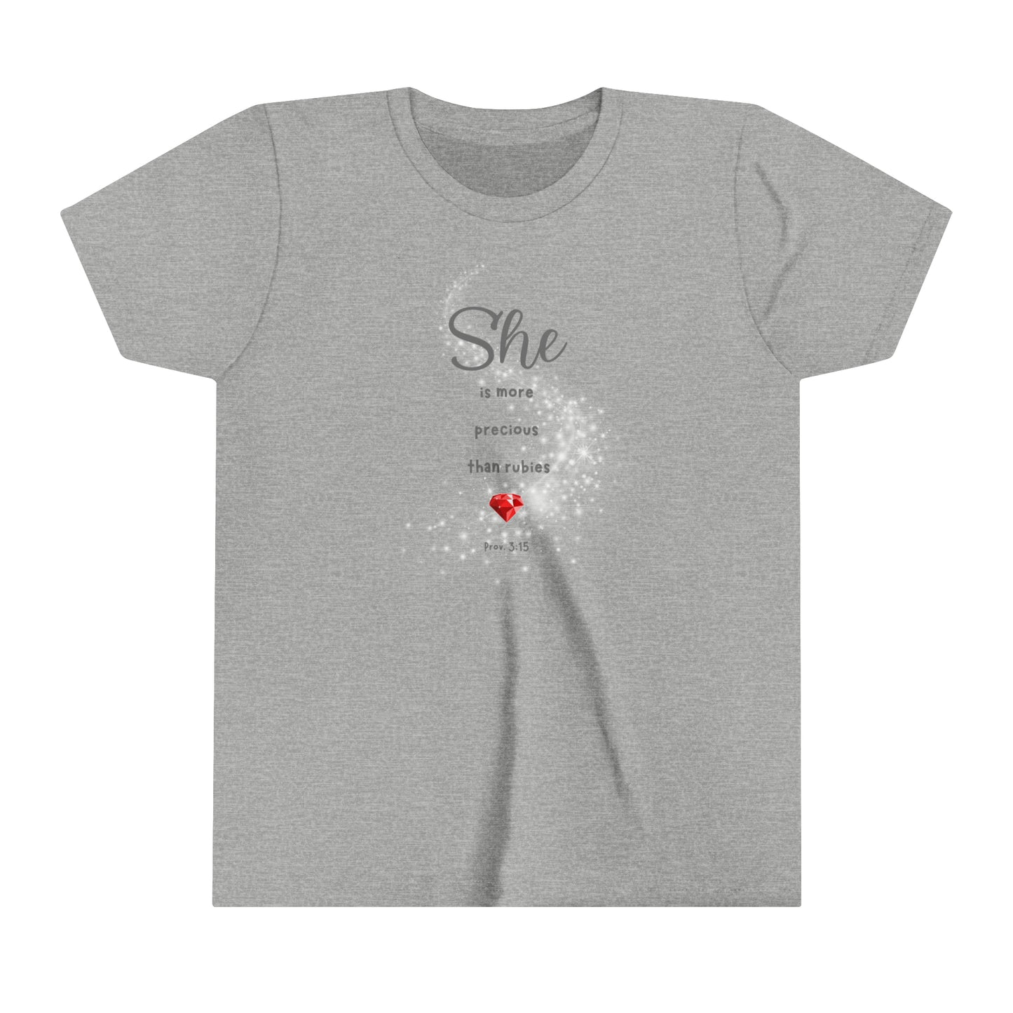 She is more precious than rubies, Youth Short Sleeve Tee