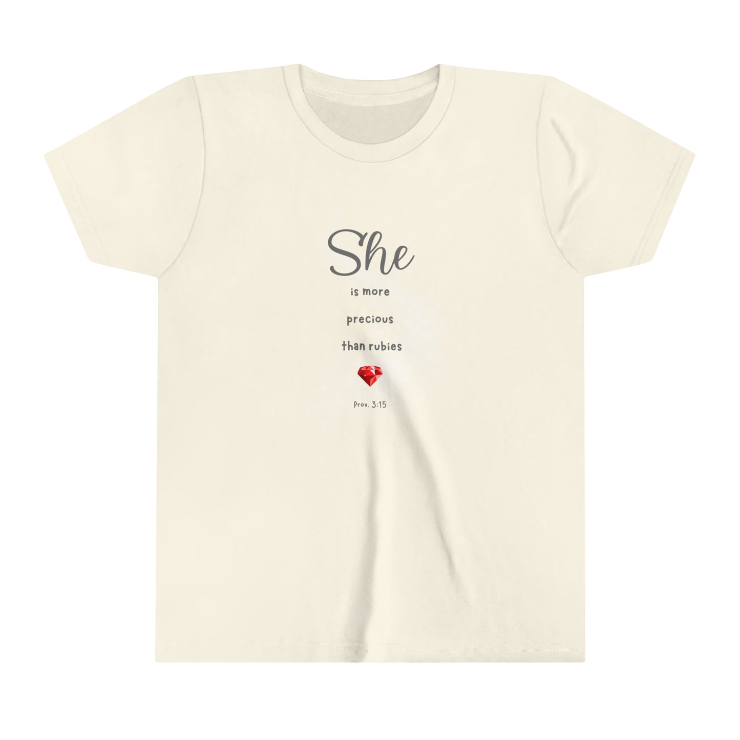 She is more precious than rubies, Youth Short Sleeve Tee