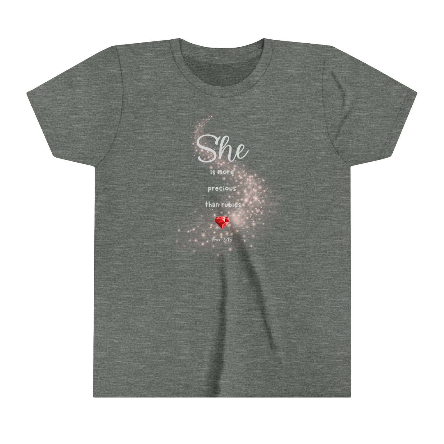 She is more precious than rubies, Youth Short Sleeve Tee