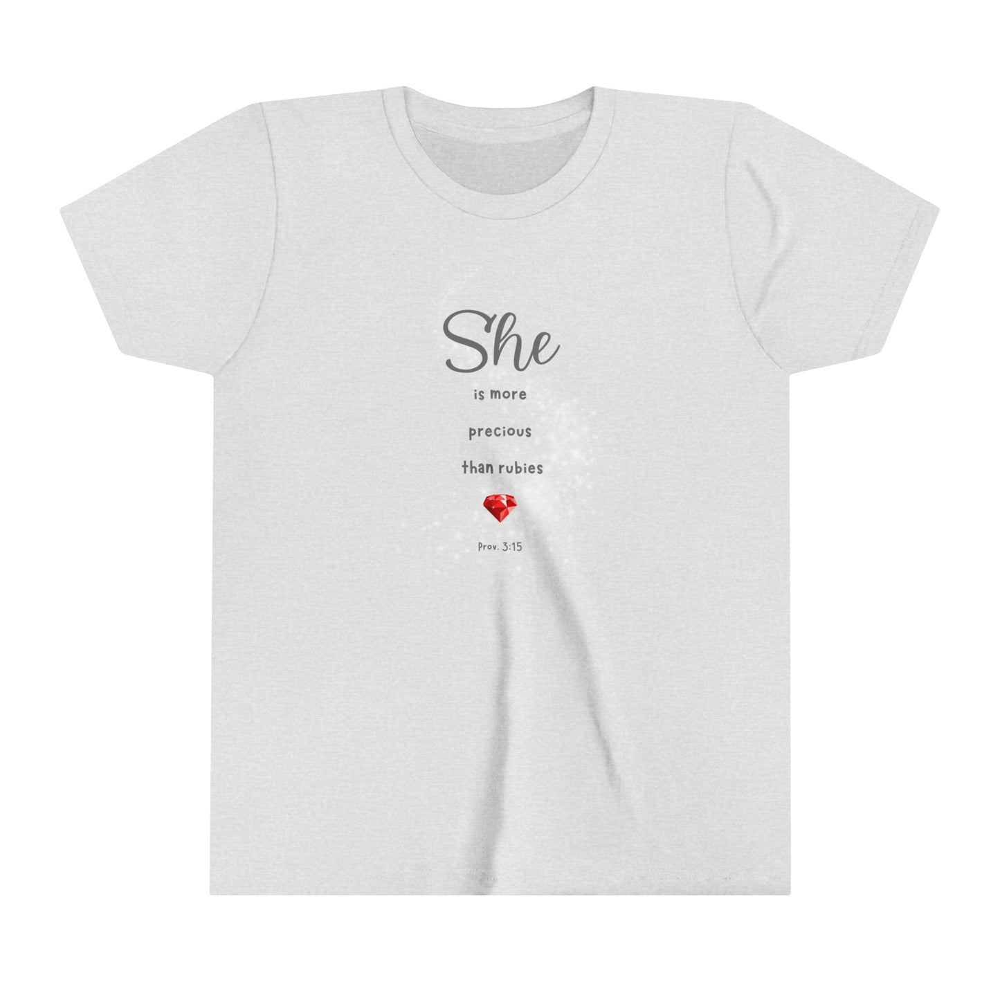 She is more precious than rubies, Youth Short Sleeve Tee