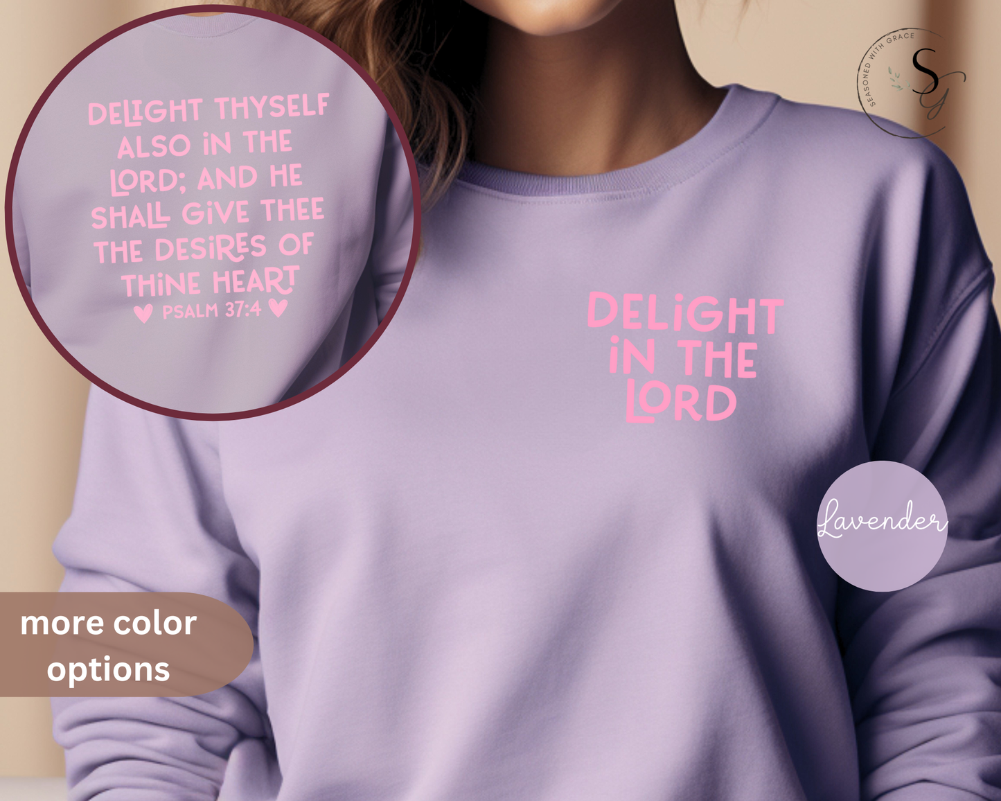 Delight in the Lord |KJV |Christian crewneck sweatshirt