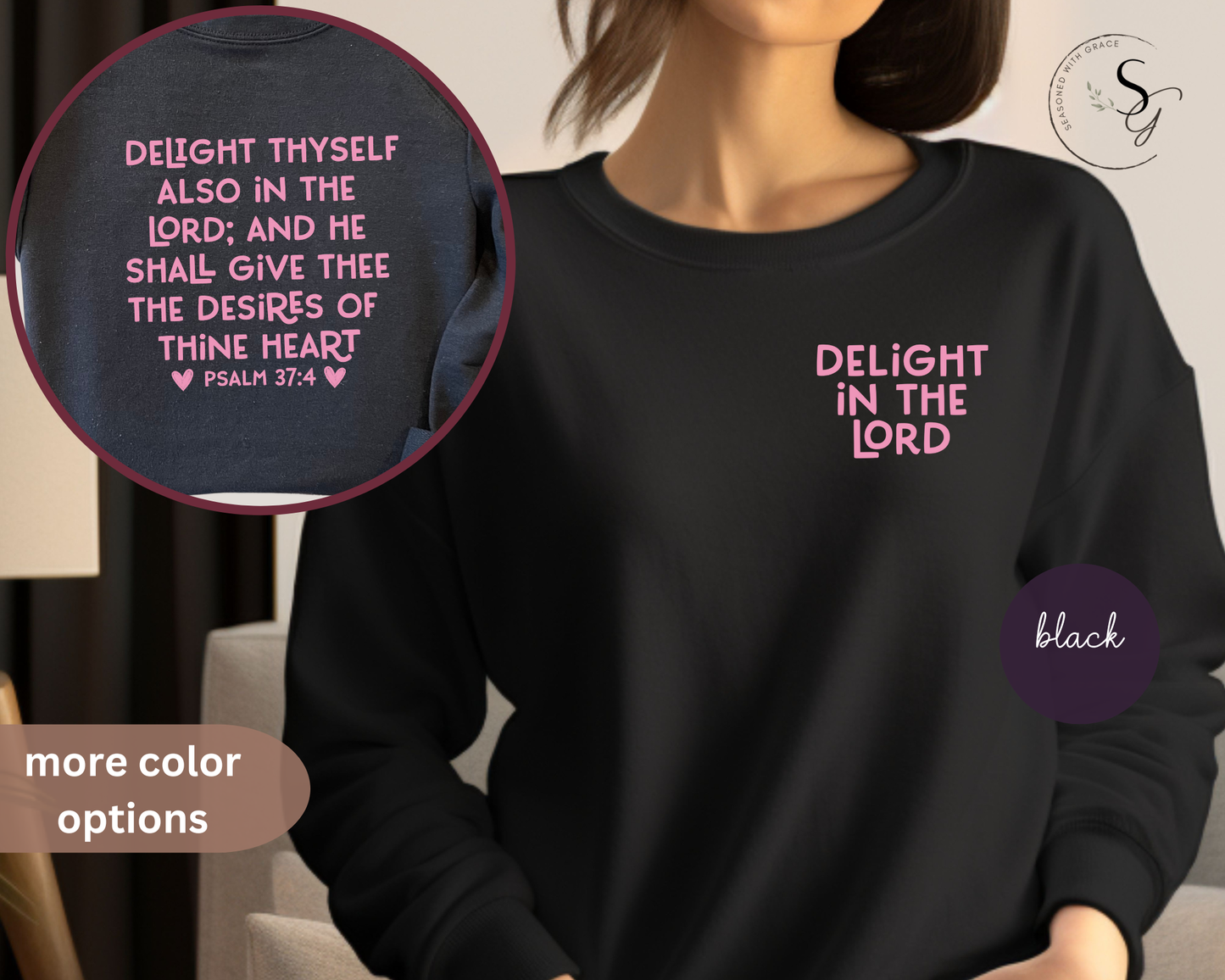 Delight in the Lord |KJV |Christian crewneck sweatshirt