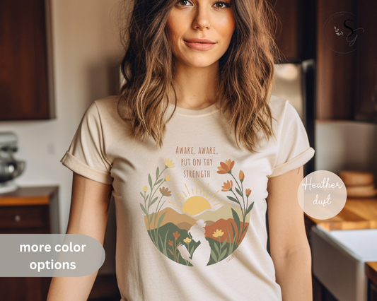 Awake, awake, put on the strength| KJV |christian Short Sleeve Tee