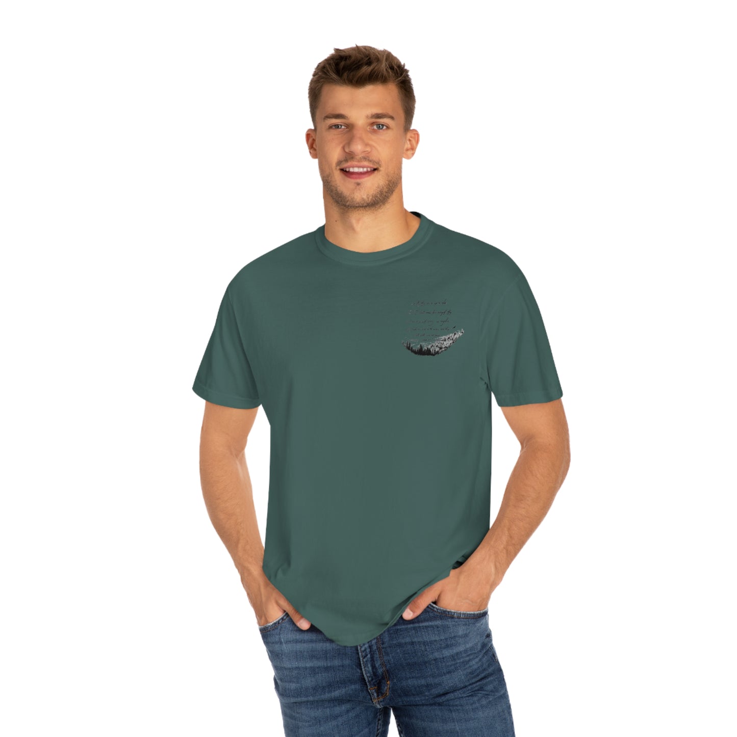 Comfort colors, front and back, Wings as Eagles shirt