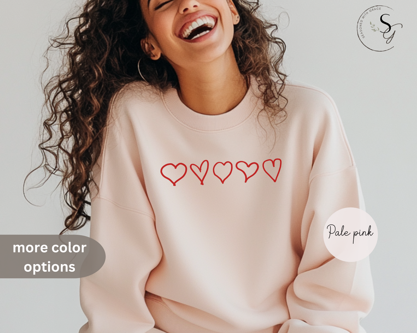 Lane Seven | custom, hand drawn, birth order hearts | sweatshirt