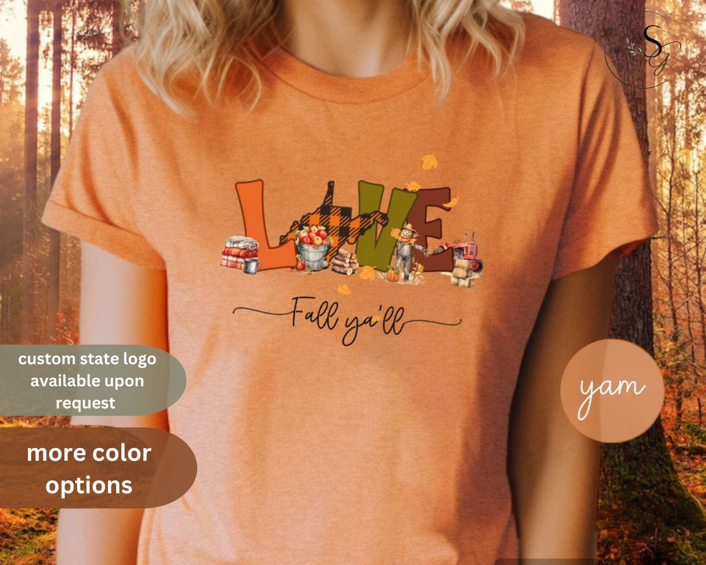 Love fall ya'll comfort colors t-shirt | WV Fall