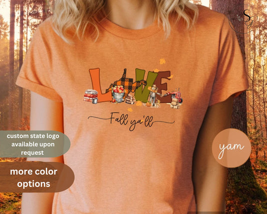 Love fall ya'll comfort colors t-shirt | WV Fall