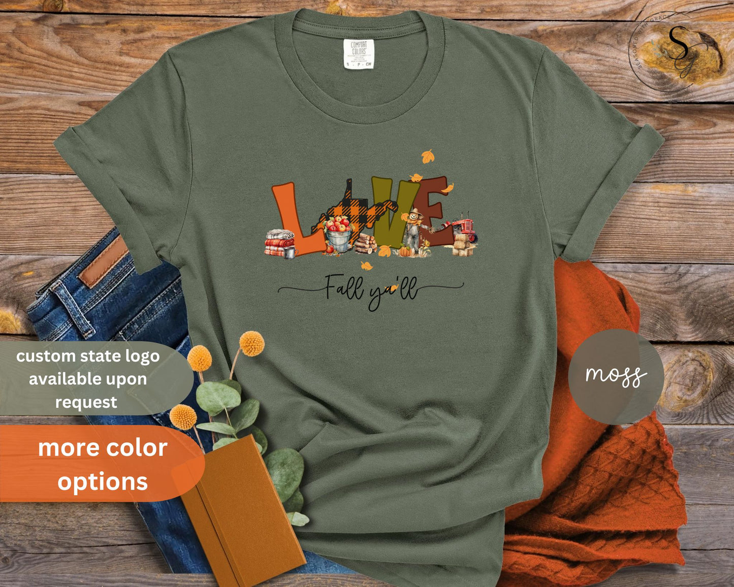 Love fall ya'll comfort colors t-shirt | WV Fall