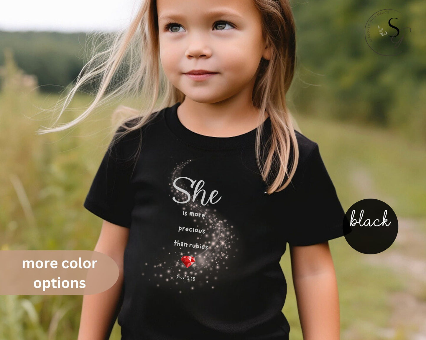 She is more precious than rubies, Youth Short Sleeve Tee