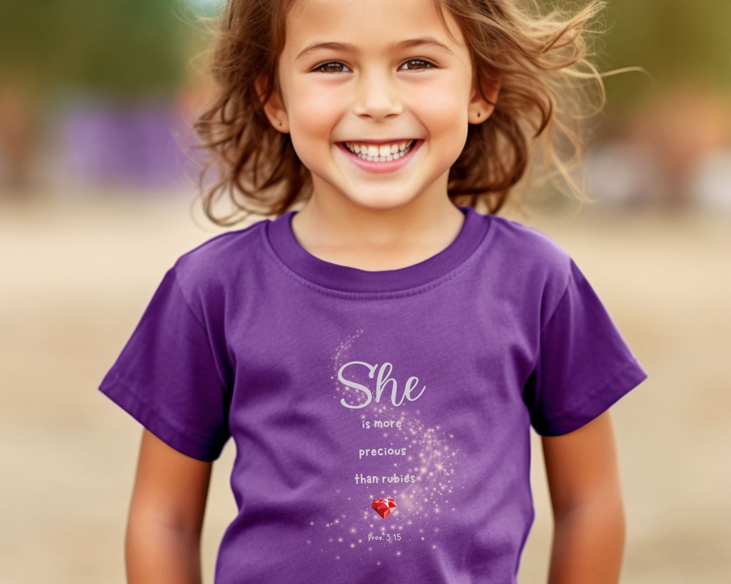 She is more precious than rubies, Youth Short Sleeve Tee