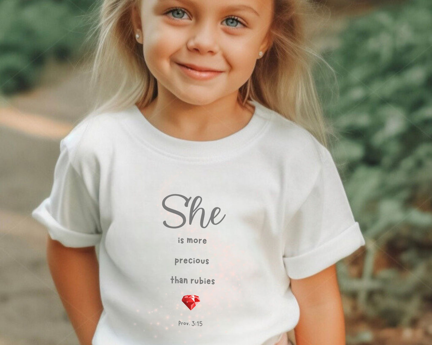 She is more precious than rubies, Youth Short Sleeve Tee