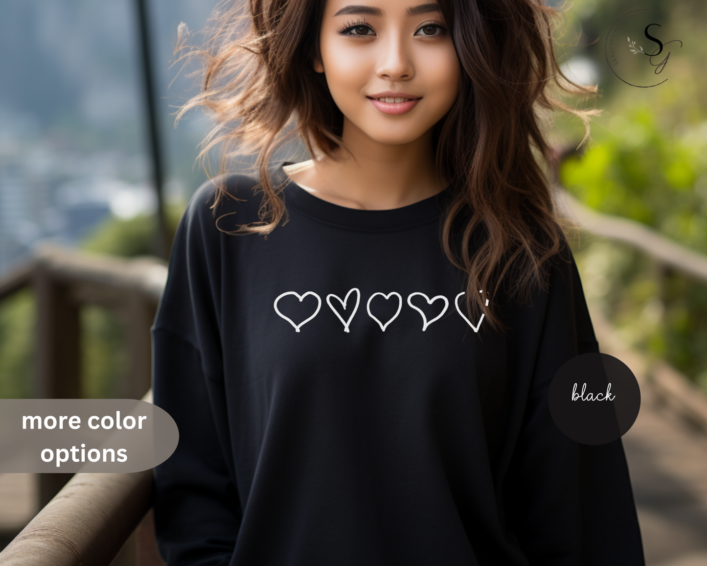 Lane Seven | custom, hand drawn, birth order hearts | sweatshirt