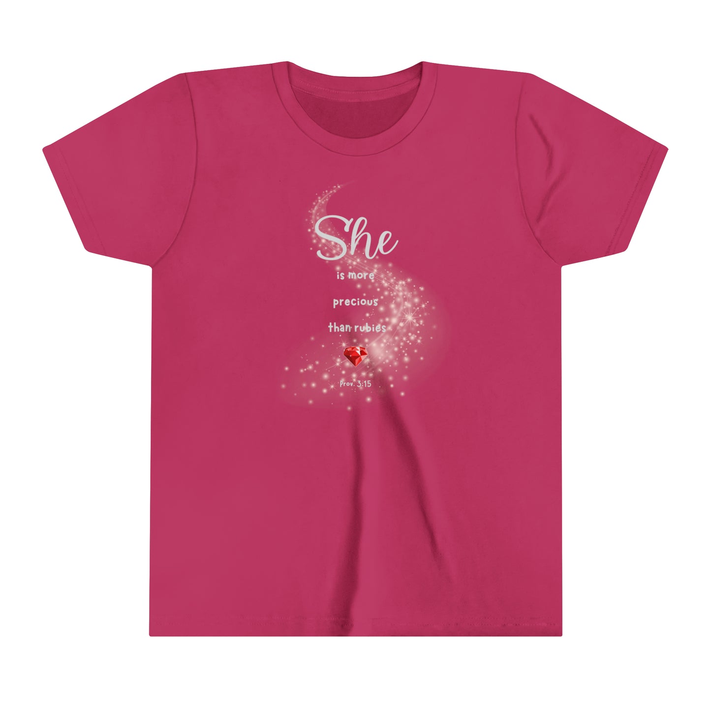 She is more precious than rubies, Youth Short Sleeve Tee