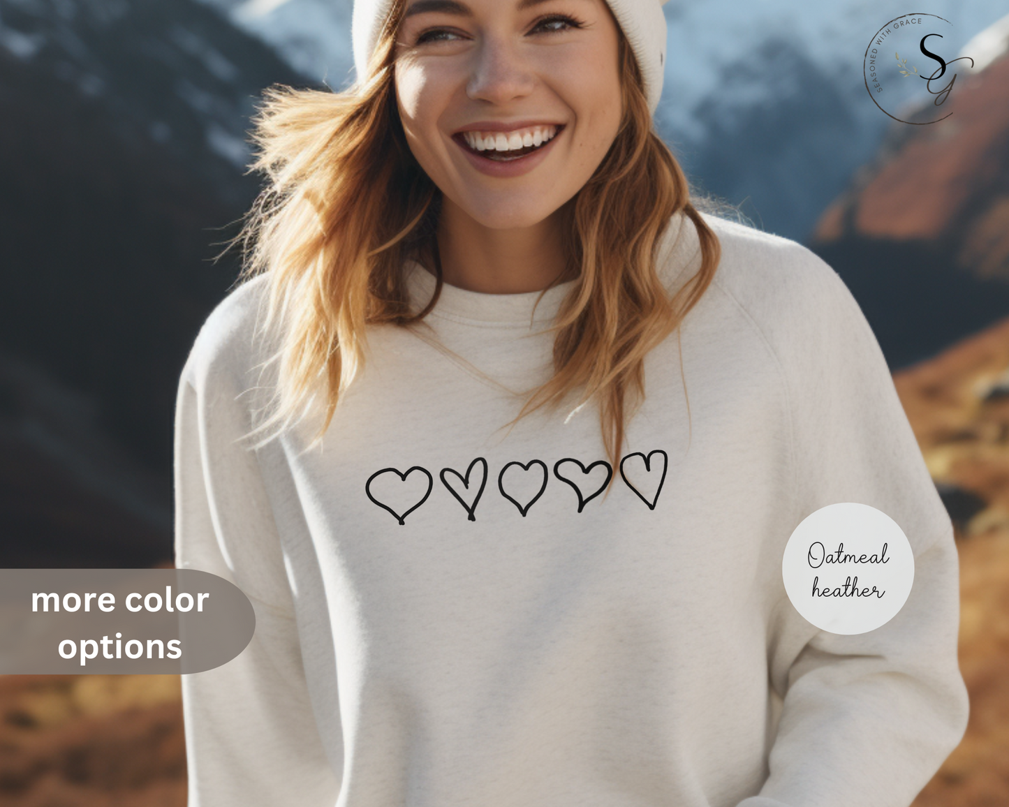 Lane Seven | custom, hand drawn, birth order hearts | sweatshirt