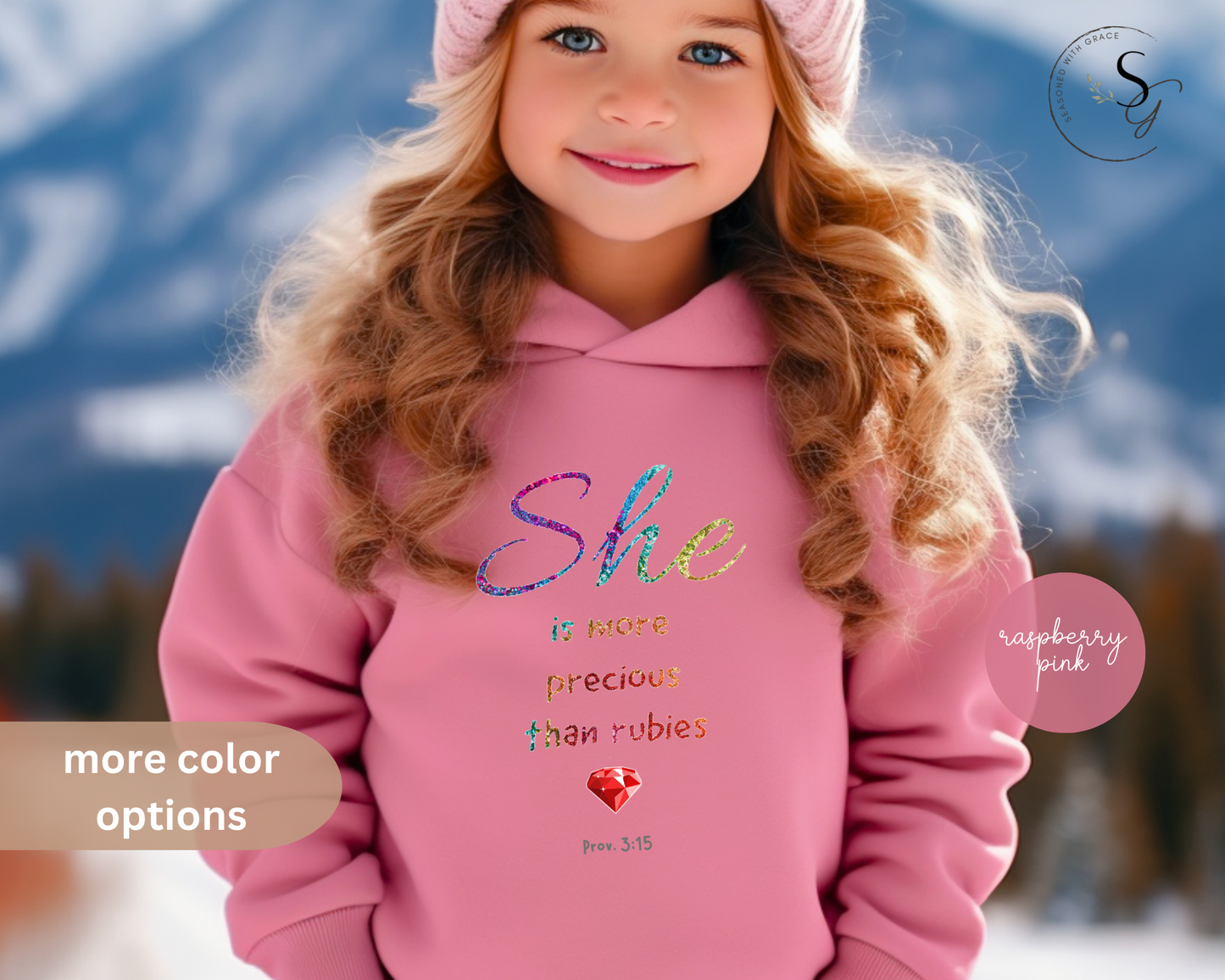 Copy of  She is more precious than rubies, sparkle, Youth/toddler hoodie
