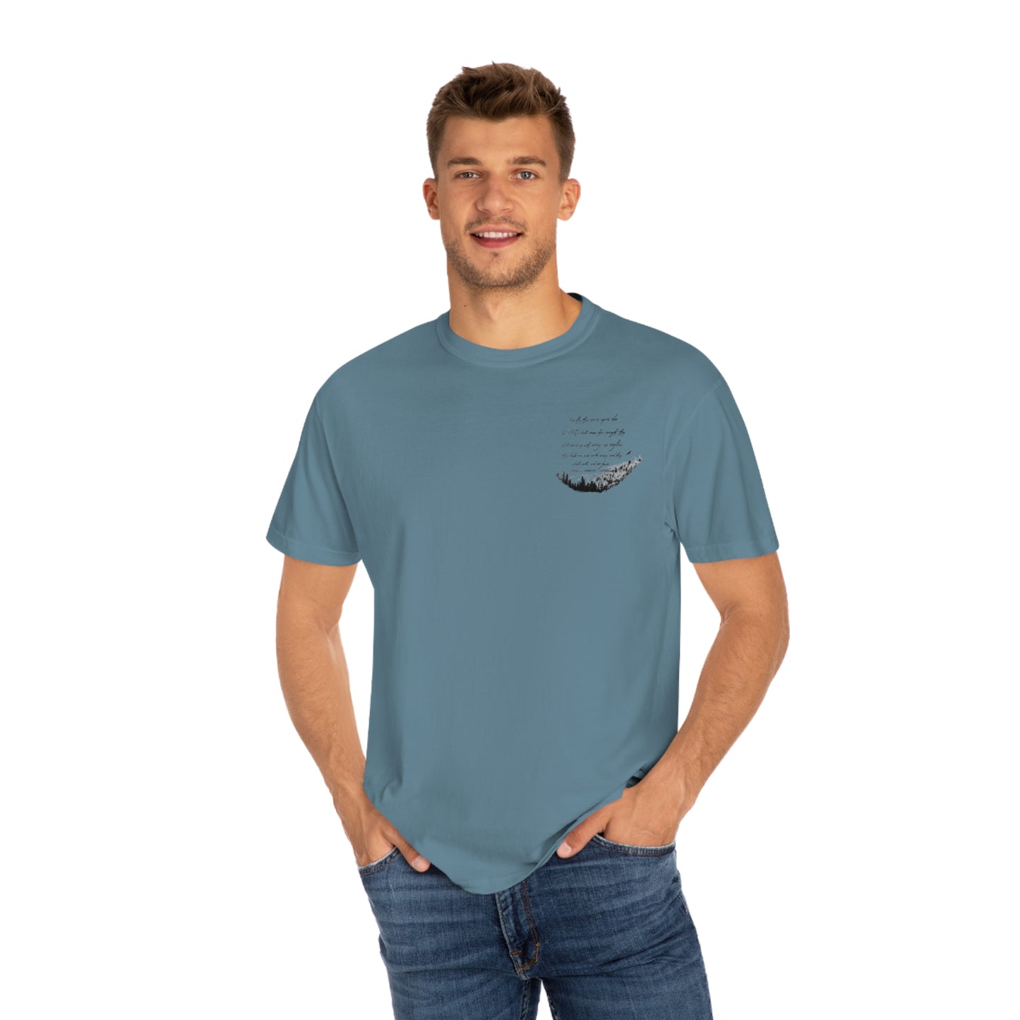 Comfort colors, front and back, Wings as Eagles shirt