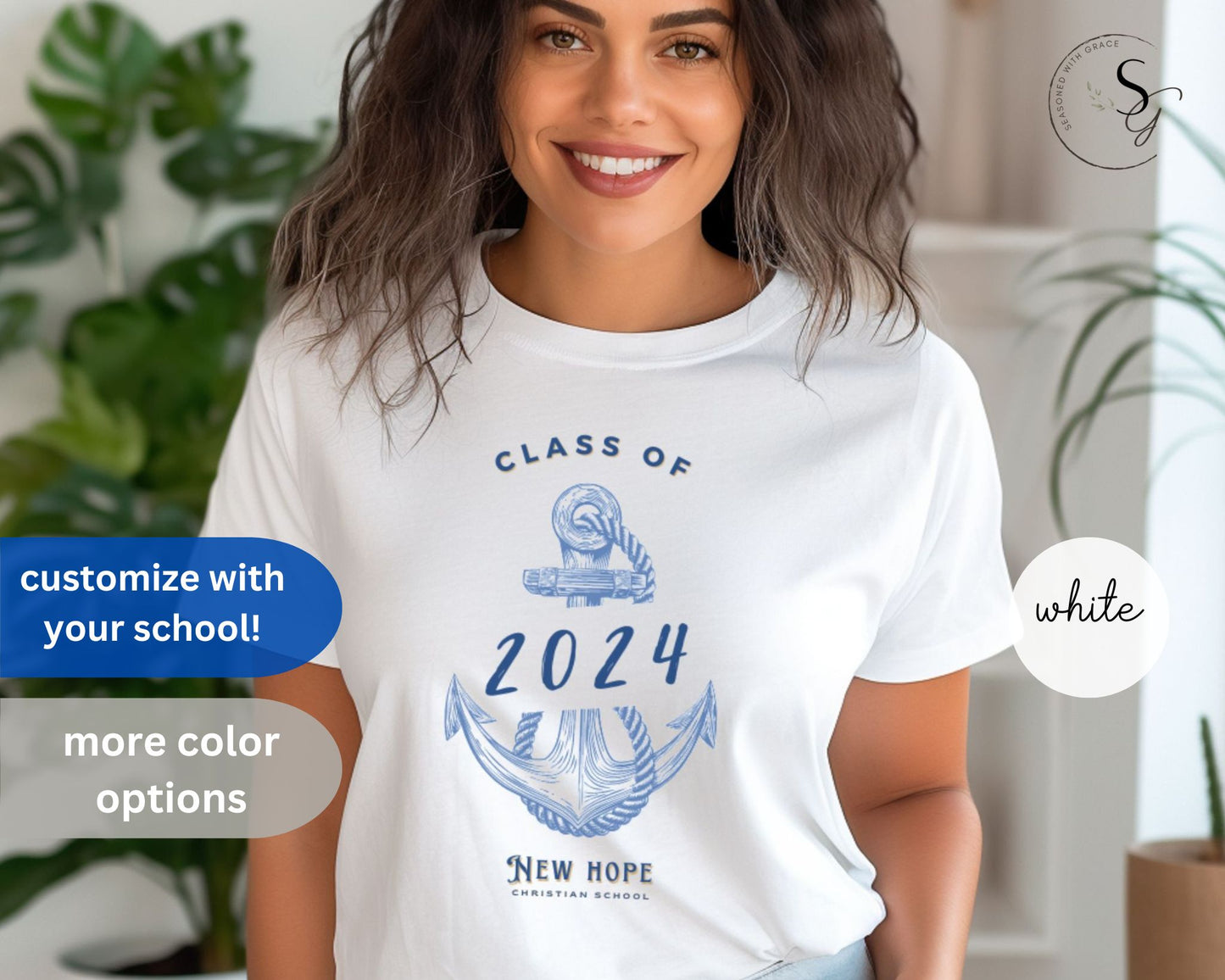 Class of 2024 | Anchor theme | Unisex Jersey Short Sleeve Tee