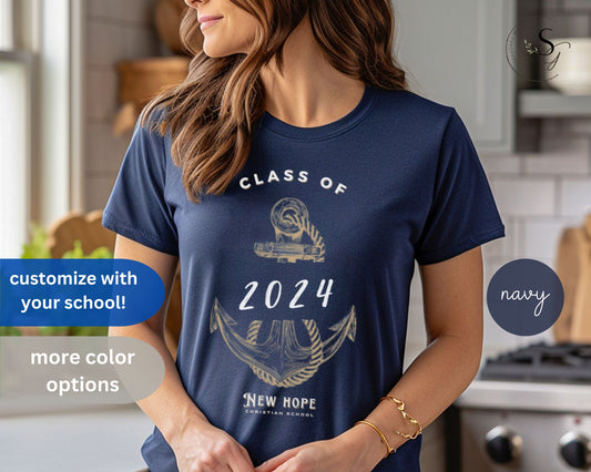 Class of 2024 | Anchor theme | Unisex Jersey Short Sleeve Tee