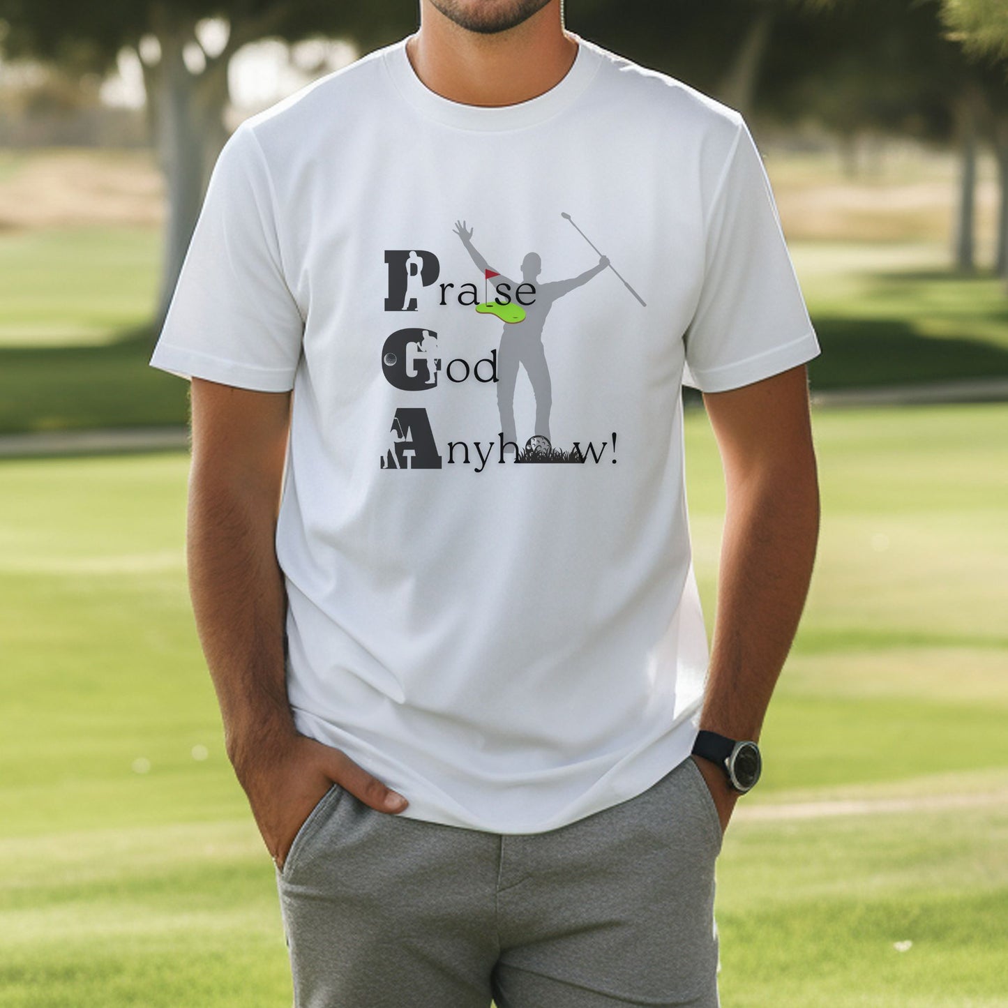 Praise God anyhow!  Christian golf shirt